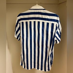 Zara Blue Striped Short Sleeve Shirt
